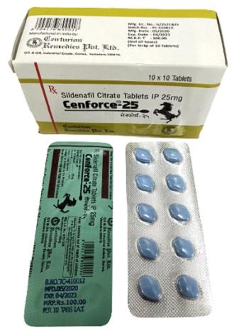 Sildenafil Cenforce 25mg, Packaging Size : 1X10