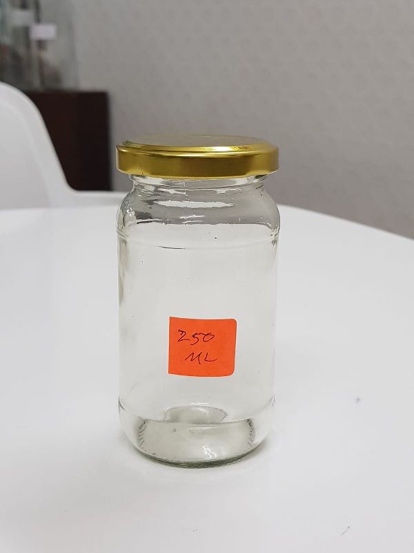 HNG Round Glass 250 gr pickle jar, for Packing Food, Cap Material : Aluminium Lug cap