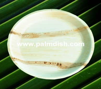 12 Inch Palm Leaf Round Platter