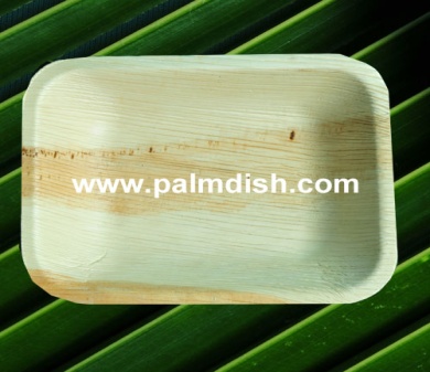 6 Inch Palm Leaf Rectangular Platter