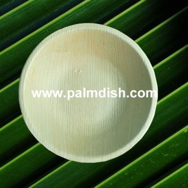 6 Inch Palm Leaf Round Bowl, Pattern : Plain