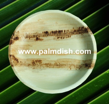 8.5 Inch Palm Leaf Round Platter, Feature : Biodegradable, Eco Friendly, Light Weight