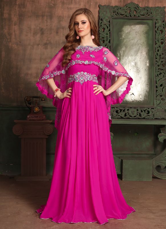 Pink Georgette Kaftan Dress