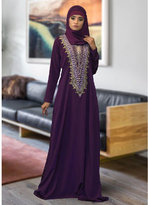 Violet Color Abaya Dress