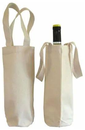 Plain Cotton Bottle Bag, Color : White