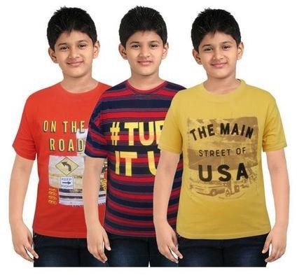 Cotton Printed Boys Round Neck T-Shirts, Occasion : Casual Wear