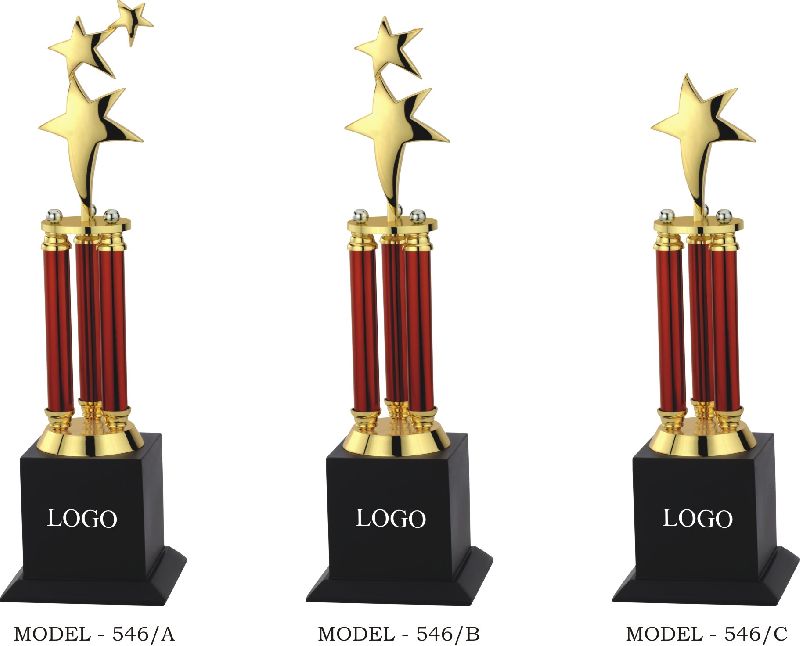 Piru Golden Star Metal trophies, for School, Pattern : Plain