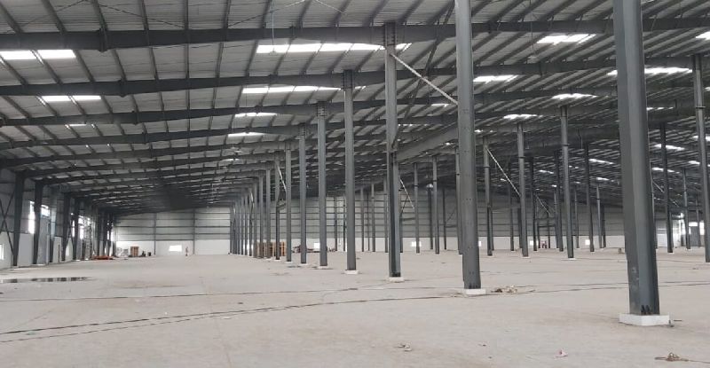 Polished Grey-silver Prefabricated Warehouse, Feature : Corrosion Resistant, Durable, Fine Finish, Good Quality
