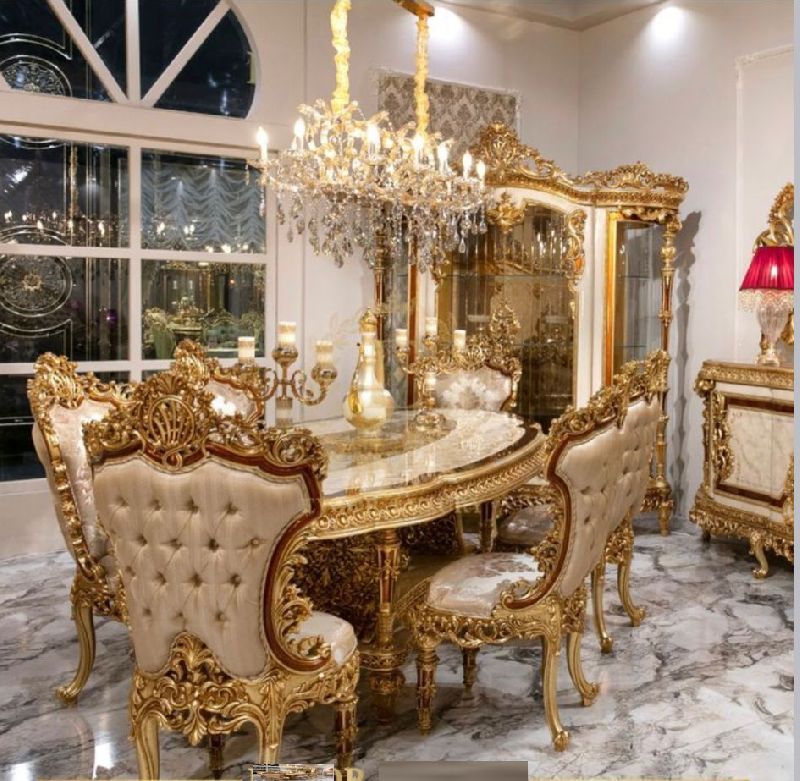 Wood Royal Dining Table Set for Home Feature High Strength