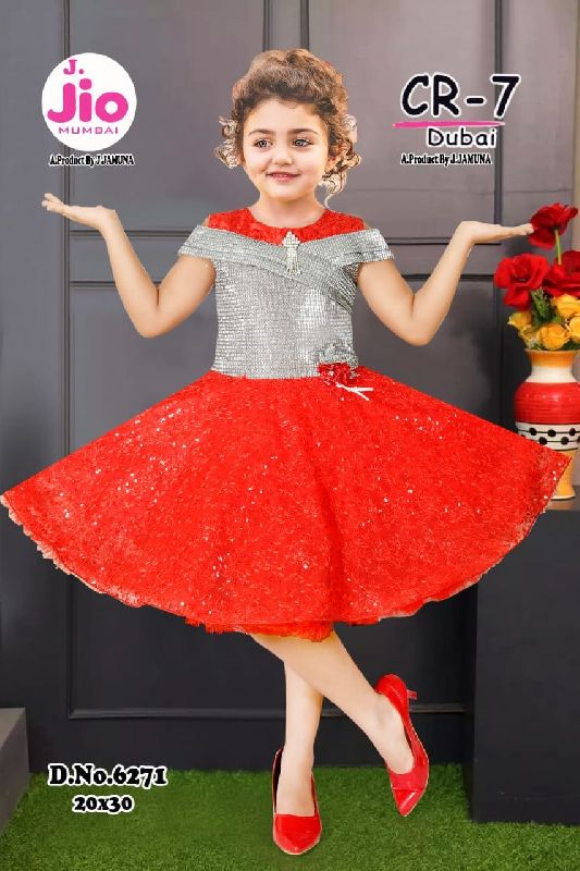 Des. No. 6271 Girls Frock, Size : 20x30 Inch
