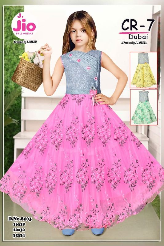 Des. No. 8103 Girls Gown, Occasion : Party Wear