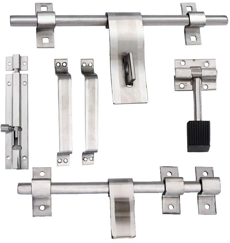Polished Plain Stainless Steel Door Kit, Color : Silver