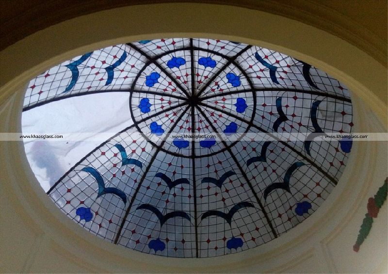 Printed Polished Decorative Stained Glass Dome for Commercial, Domestic