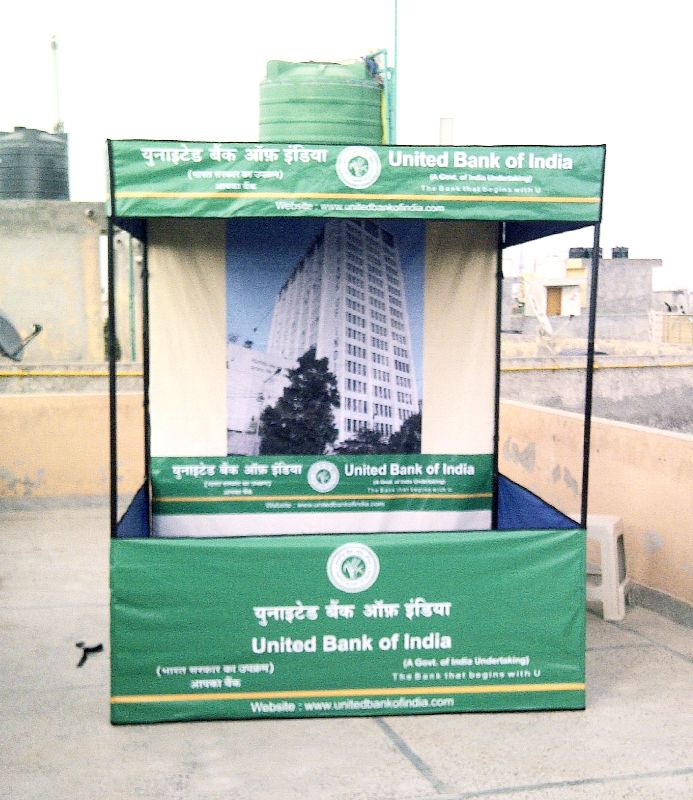 Square United Bank of India Promotional Canopy, for Advertising Use, Pattern : Printed