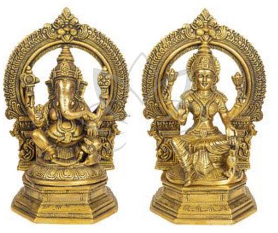 Brass Laxmi Ganesha Idol, Pattern : Plain at best price in Moradabad ...