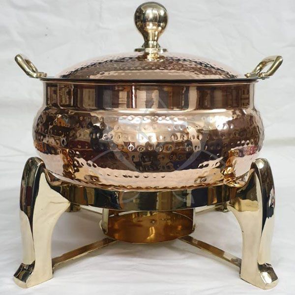 Hammered Copper Chafing Dish, Pattern Plain at best price in