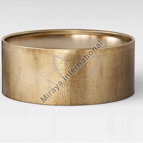 Brass Antique Hammered Coffee Table, for Restaurant, Hotel, Home, Shape : Round