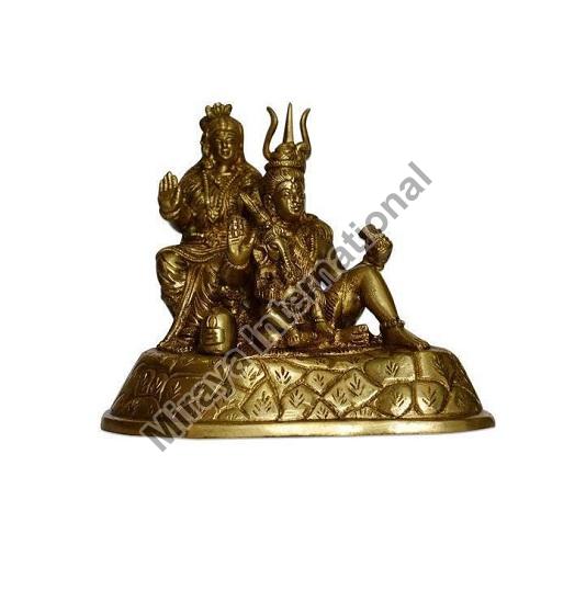 Brass Lord Shiva Family statue, Color : Golden (Gold Plated)