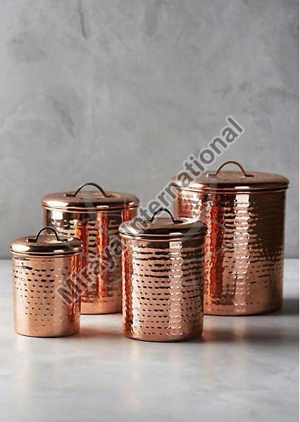 Copper Storage Box, for Household, Pattern : Hammered