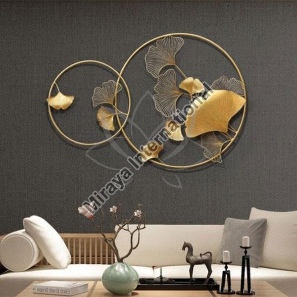 Golden Rings With Leaf Wall Art