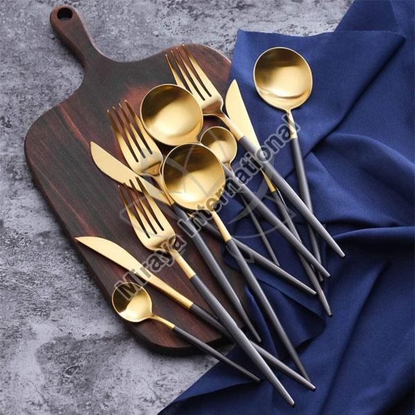 Polished Brass Oxygen Black Cutlery Set, for Kitchen, Feature : Fine Finish, Good Quality