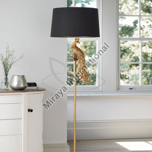 Polished Metal Peacock Floor Lamp, for Decoration, Specialities : Light Weight, Fine Finished