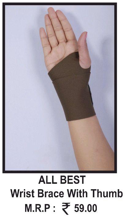 Latex Wrist Brace With Thumb, Size : Universal