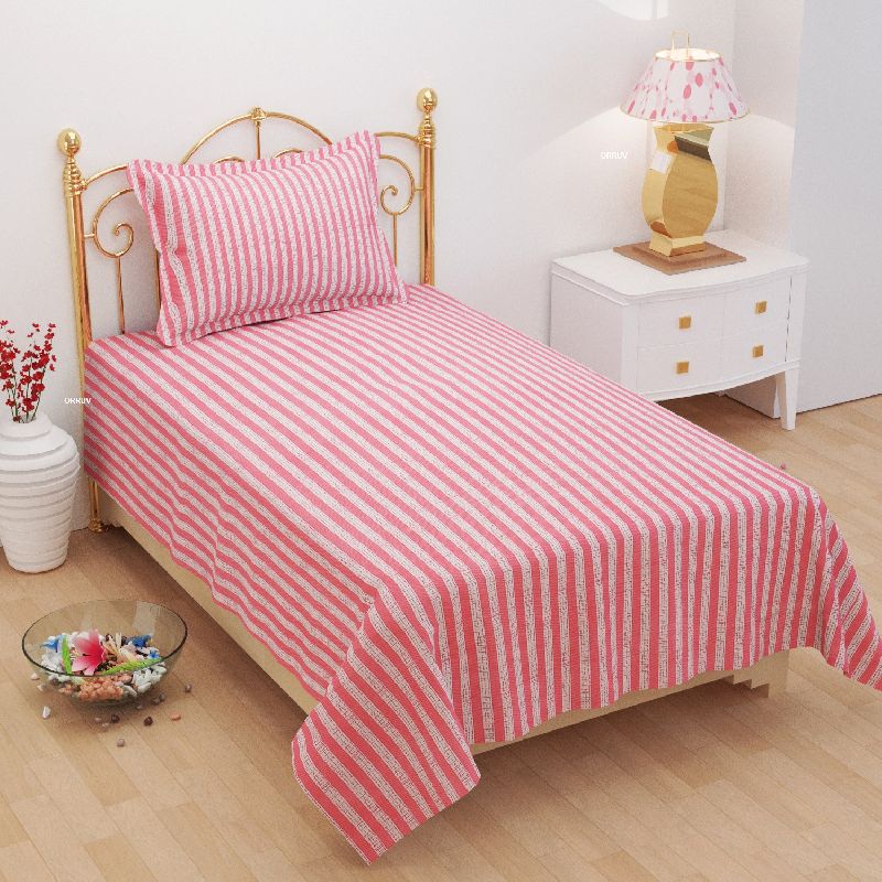Glace Cotton Single Bedsheet For Home