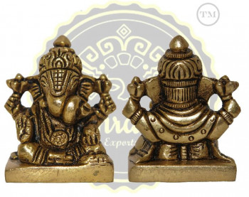 1.75 Inches Lord Ganesha Brass Statue, for Religious Purpose, Packaging Type : Thermocol Box