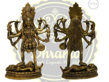 10.5 Inches Brass Maa Kali Statue, Style : Antique