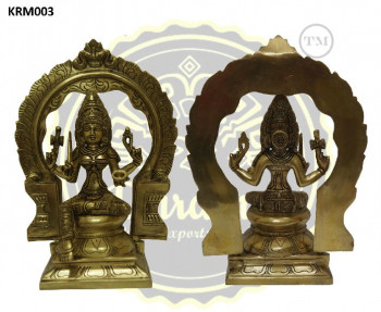 12 Inches Brass Karumari Amman Statue, for Home, Temple, Packaging Type : Thermocol Box