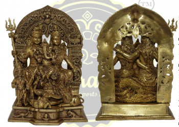 12 Inches Brass Shiva Parivar Statue, for Religious Purpose, Packaging Type : Thermocol Box