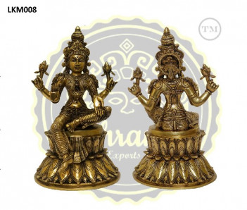 15 Inches Brass Goddess Lakshmi Statue, for Gifting, Temple, Style : Antique
