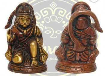 2.5 Inches Brass Lord Hanuman Statue, for Temple, Home, Gifting, Color : Golden