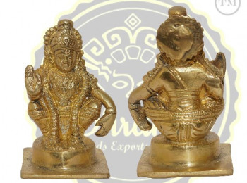 3.5 Inches Brass Ayyappa Swamy Statue, for Home, Temple, Feature : Attractive Look