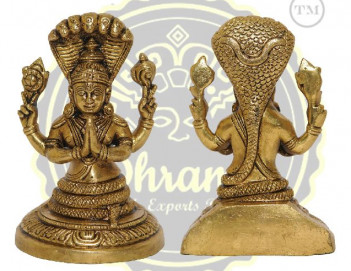 3.5 Inches Brass Lord Vishnu Statue, for Worship, Packaging Type : Thermocol Box