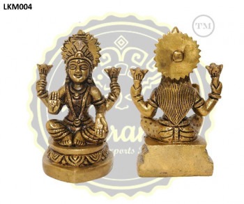 4.5 Inches Brass Goddess Lakshmi Statue, for Gifting, Temple, Style : Antique