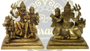 5.5 Inches Brass Shiva Parivar Statue, for Religious Purpose, Packaging Type : Thermocol Box