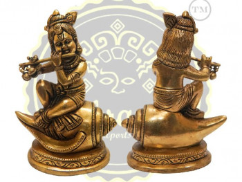 5 Inches Brass Bal Gopal Statue, for Temple, Home, Gifting, Packaging Type : Thermocol Box