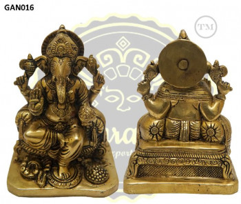 6.25 Inches Lord Ganesha Brass Statue, for Interior Decor, Packaging Type : Carton Box