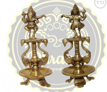 8 Inches Brass Oil Lamp