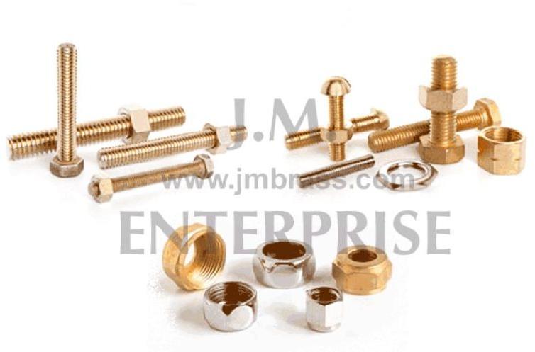 Polished Brass Nut Bolts, for Automobiles, Automotive Industry, Fittings