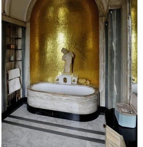 Golden Bathroom Mosaic Tiles