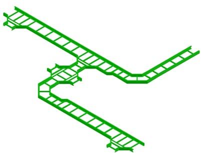Polished FRP Ladder Type Cable Tray, for Industrial, Color : Green
