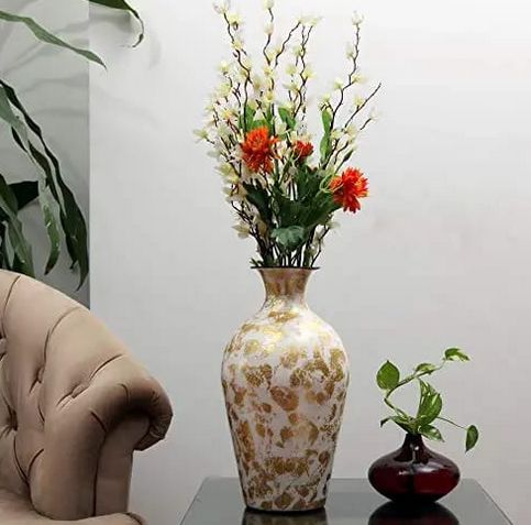 Polished Printed Metal Bottle Flower Vase, Style : Antique