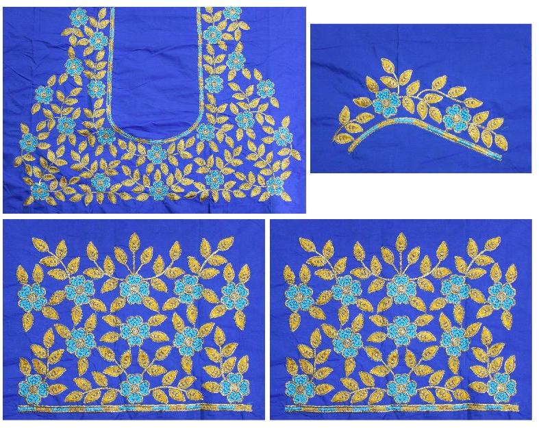 Half Pattu silk saree blouse designs, Size : Unstitched