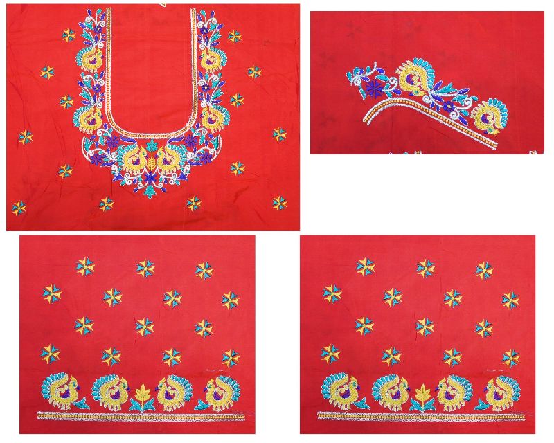 Silk Kutch Work Blouses, Size : Unstitched