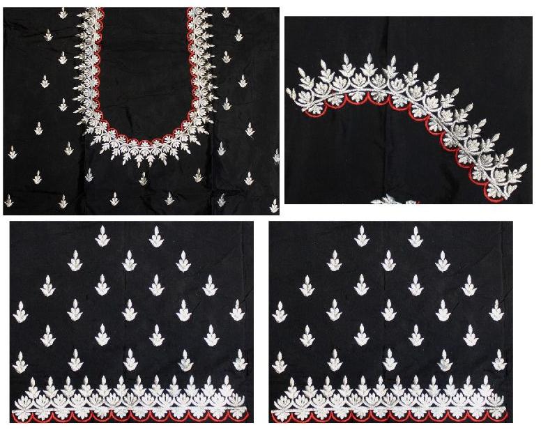 Embroidery blouse material online shopping, Size : Unstitched