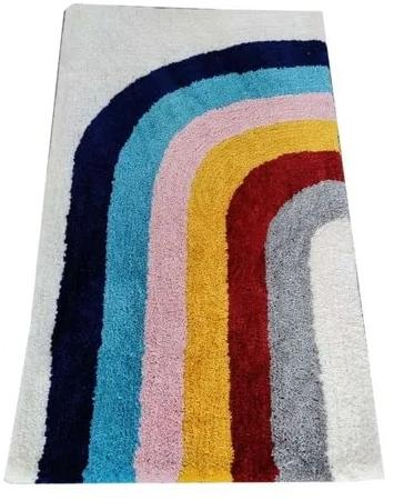 Rectangular Microfiber Machine Tufted Carpets, for Home, Pattern : Striped