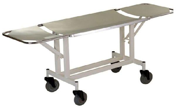 Semi Automatic Stainless Steel Double Fold Stretcher Trolley, for Hospital